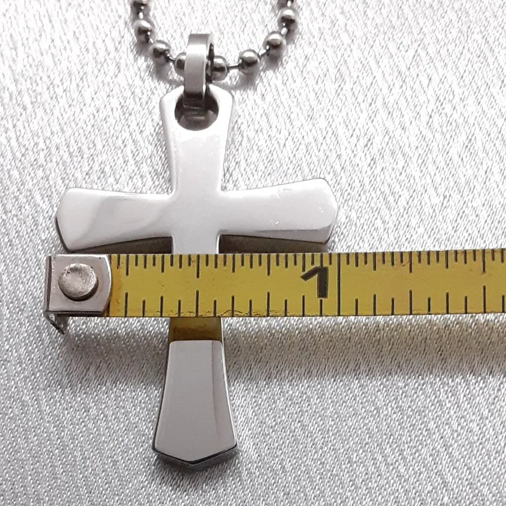 NEW Stuller Stainless steel cross necklace